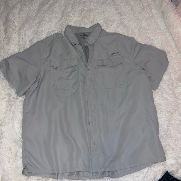 Realtree Fishing Gray Camp Shirt Button Down size 2XL Sun Shade 50 SPF - Picture 4 of 4